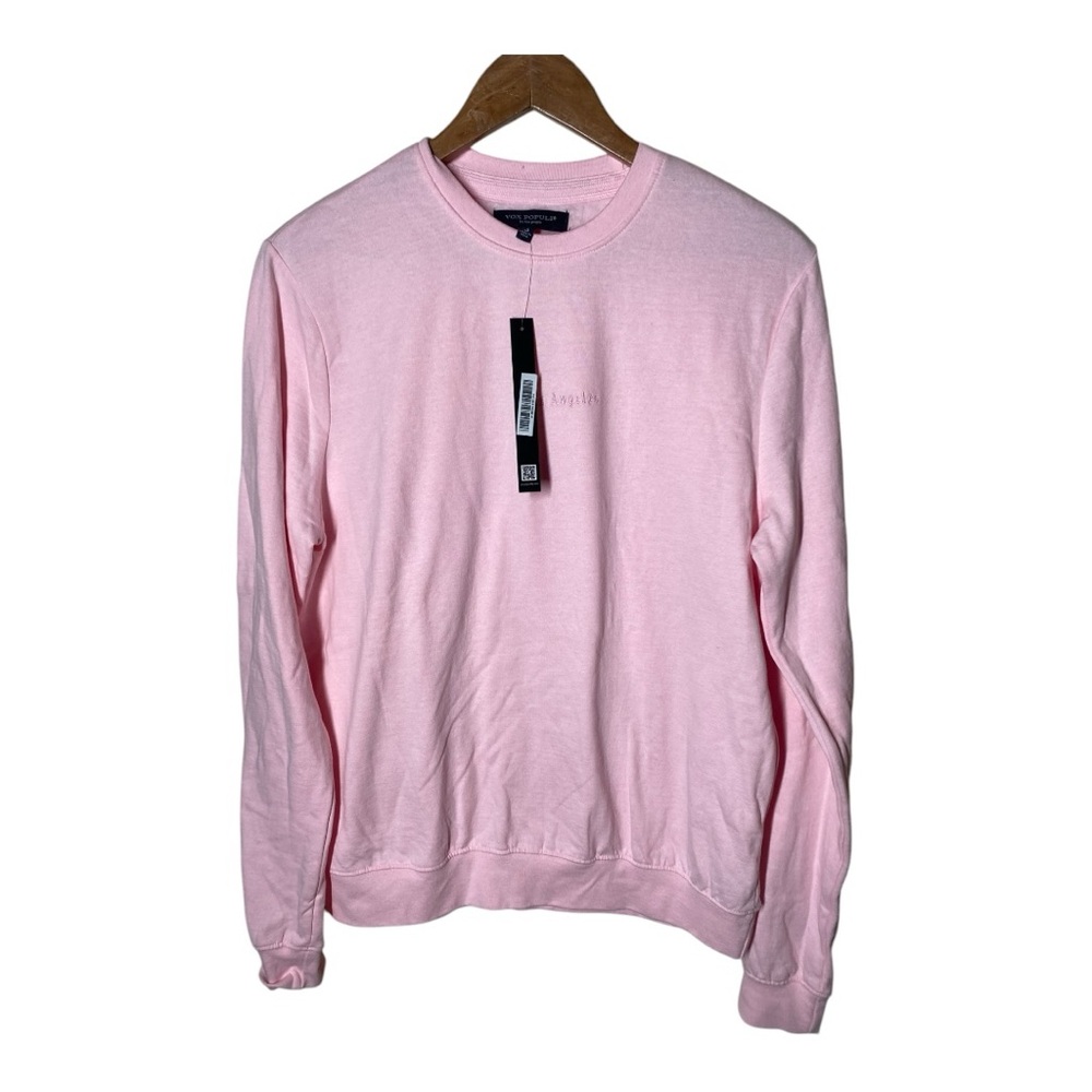 {NWT} VOX POPULI For The People Pink LA Crewneck Sweater Small